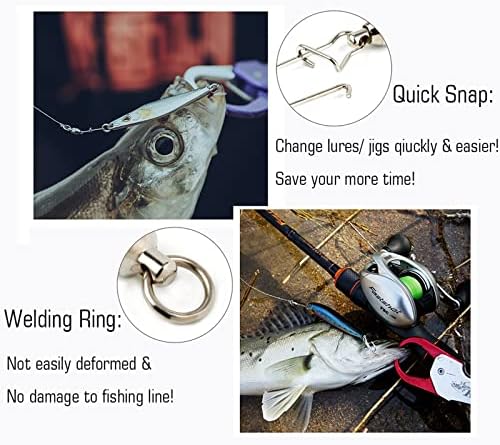 AMYSPORTS Duo Lock Snap Fishing Swivels Stainless Barrel Swivels Fishing Lure Snap Swivels Ball Bearing Swivels Fishing Tackle for Saltwater Fishing Freshwater Fishing - Image 4