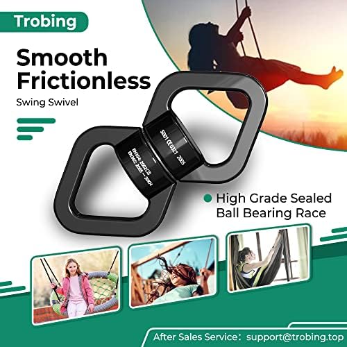 Trobing Swing Swivel, 30KN Rotational Safety Device, 360° Rotator with Hanging Accessory for Aerial Yoga, Hanging Hammock, Web Tree Swing, Swing Spinner and Rock Climbing, Indoor and Outdoor - Image 2