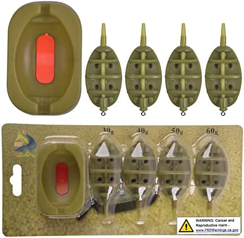 Carp Fishing Method Feeder Set 4 Inline Method Feeders with 1 Quick Release Carp Fishing Equipment Tackle for Baits Holder Tool - Image 5