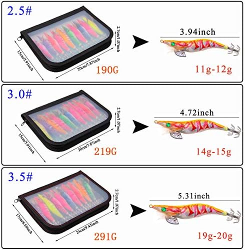 Squid Jigs Saltwater Shrimp Fishing Lures 10pcs Glow Squid Jig Baits Artificial Luminous Fishing Lures Kit for Octopus Cuttlefish - Image 4