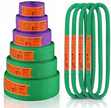 Endless Round Sling Lifting Strap- 8 Feet x 5300 lbs Vertical Capacity - Polyester Lifting Sling Strap, Heavy Duty for Rigging Moving Towing Hoisting- (1Pack)- Kodiak Straps by KODIAKSTRAPS