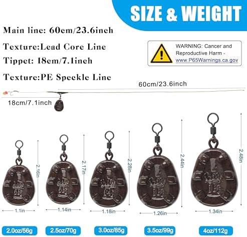 Carp Fishing Hair Rigs Fishing Accessories Set Carp Sinker Weights Bait Rig Set Up Swivels Hooks Corn Bait Leader Rigs for Bass Catfish Fish Tackle Rigs - Image 4