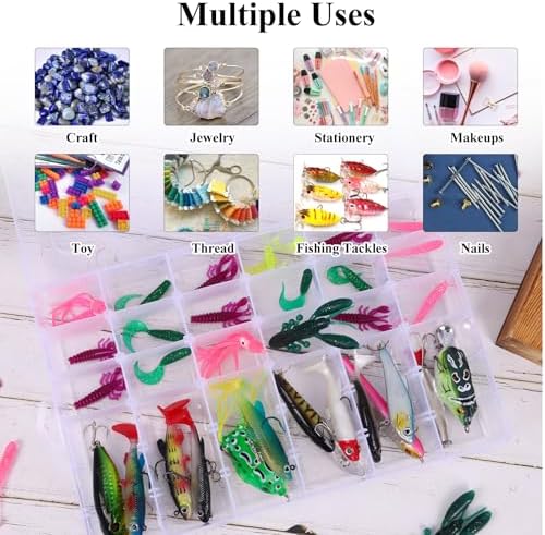 Bead Organizer Storage 4 Pack 36 Grid Jewelry Tackle Craft Box Adjustable - Image 5