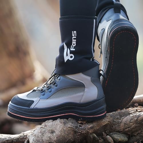 8 Fans Men's Wading Boots Non-Slip Felt Sole, Superior Comfort for Anglers, Perfect for Fly Fishing - Image 2