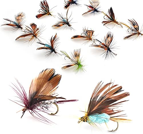 Fly Fishing Kit, Handcrafted Dry Wet Flies with Realistic Lure Design Ready by Lilureena