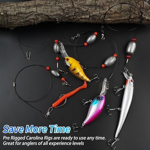 AGOOL Carolina Rig Catfish Rigs Saltwater Bottom Surf Fishing Rigs with Fishing Wire Leader Egg Sinkers Flounder Rigs Fishing Ready Rigs for Flounder Striped Bass Grouper Drum Redfish Fishing - Image 5