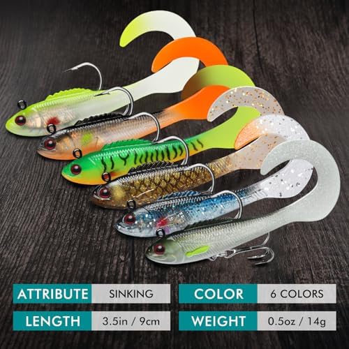 TRUSCEND Shadtale Easy Catch Soft Fishing Lures, Unique Vibration and Action for Various Rigs, Paddle Tail Swimbaits Trailer for Bass, Trout, Crappie, Walleye, Redfish, Saltwater & Freshwater Fishing - Image 4