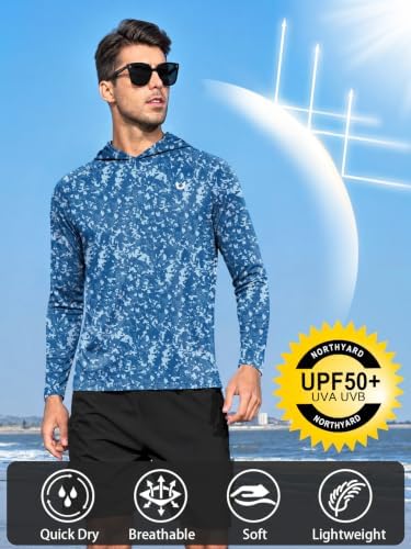 NORTHYARD Men's Sun Hoodie Long Sleeve Fishing Shirts UPF 50+ Rash Guard - Image 3