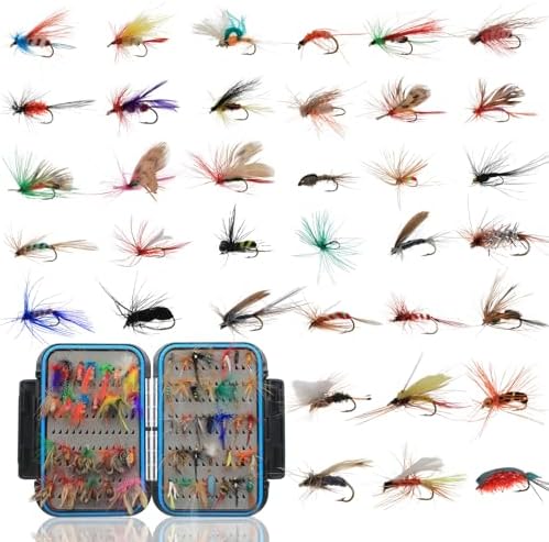 Fly Fishing Kit, Handcrafted Dry Wet Flies with Realistic Lure Design Ready by Lilureena