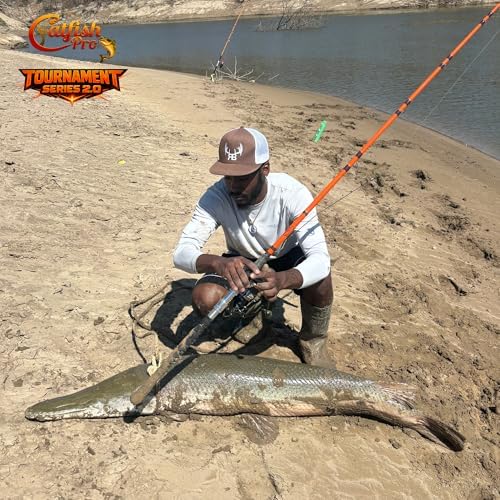 Catfish Pro Tournament Series 2.0 Glow Rod 7'6" One-Piece Spinning or Casting, M, MH, H Action, Sun-Activated Glow-in-the-Dark Rod, Anti-Slip Super Grip Handle, Stainless Steel Guides - Image 2