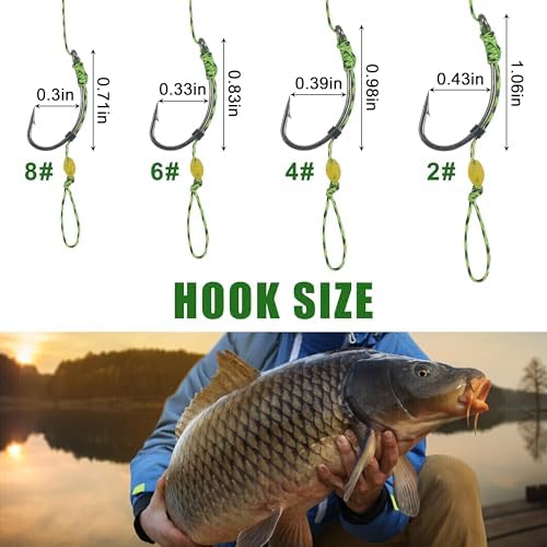 43pcs/152pcs Carp Fishing Hair Rigs Baits Carp Rigs Kit Corn Fishing Beads Boilie Bait Stops Dumbell Stoppers and Stringer Needle Fishing Equipment - Image 3