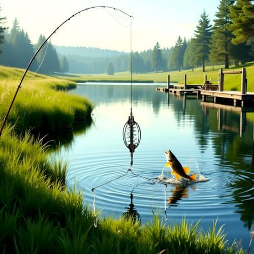 2 Sets Carp Fishing Feeder Baits Cage Spring Fish Feeder with Holder - Image 5