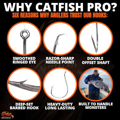 Catfish Pro Tournament Series Circle Hooks – Catfish Fishing Hooks, High Carbon Steel, Double Offset Circle Hooks for Catfish, 5/0–10/0 Sizes, Razor Sharp, Freshwater & Saltwater (16–24 Pack) - Image 4