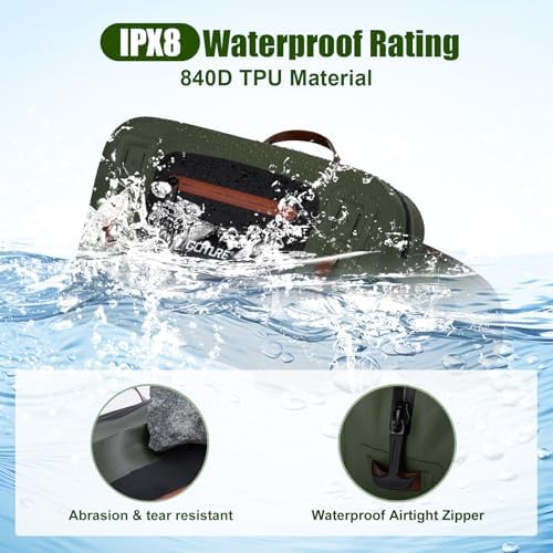 Goture Waterproof Fishing Waist Pack, IPX8 840D TPU Large Tackle Bag - Image 2