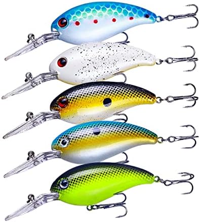 Crankbait Crank Bait Bass Fishing Lures, Square Bill Crank baits for Bass，Deep Diving Crankbaits，Fly Fishing Lures for Freshwater/Saltwater Trout Bass Snapper Walleye Crappie by HENGJIA