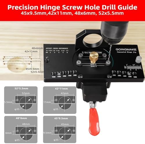 GOINGMAKE Metal Concealed Hinge Jig with Quick Clamp,35mm Cabinet Hinge Jig - Image 5