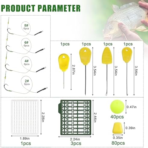 43pcs/152pcs Carp Fishing Hair Rigs Baits Carp Rigs Kit Corn Fishing Beads Boilie Bait Stops Dumbell Stoppers and Stringer Needle Fishing Equipment - Image 2
