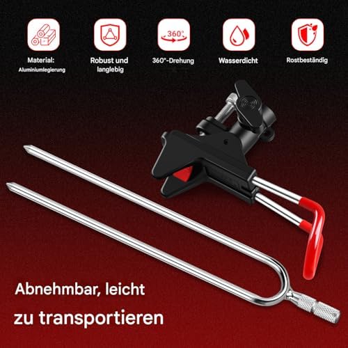 Fishing Rod Holder for Ground 2 Pack,Height Adjustable 22.4-34.3in,360 Degree Adjustable Easy Folder Rod Holder for Ground (Rod Holder -01) - Image 5