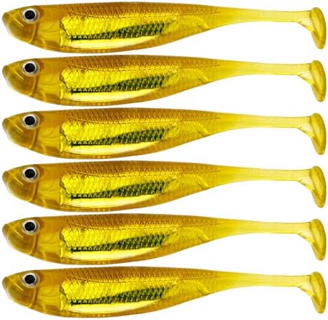 QualyQualy Soft Plastic Swimbait Paddle Tail Shad Lure Soft Bass Shad Bait Minnow Paddle Tail Swim Bait for Bass Trout Walleye Crappie - 2.75in, 3.14in, 3.94in, 5in by QualyQualy