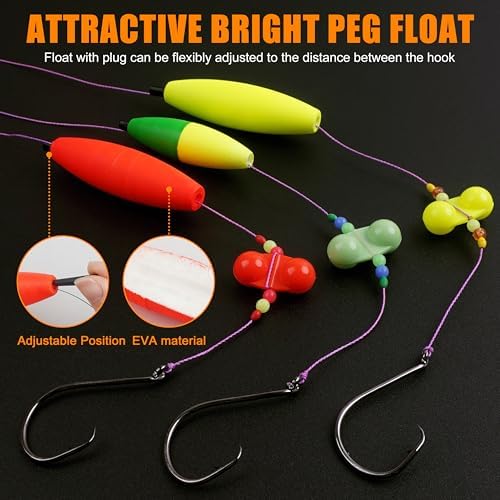 SILANON Catfish Rig Tackle Making Kit, Catfishing Tackle Accessories with Catfish Floats Catfish Hooks Swivels Fishing Rattles Bells Beads Bobber Stoppers Catfishing Gear Equipment - Image 2
