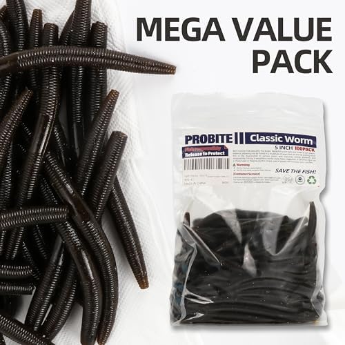 Soft Fishing Worm 100PCS, 3/4/5/6" Mega Value Pack Senko Style Soft Lures for Bass, Plastic Worm Stick Baits, Multicolor, Cost-Effective Fishing Gift - Image 2