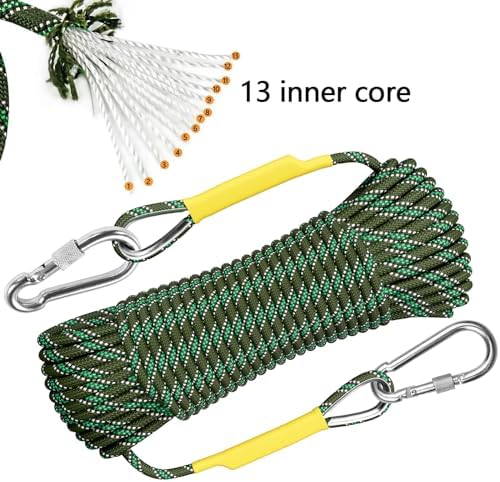 X XBEN Outdoor Climbing Rope 10M(32ft) 20M(64ft) 30M(96ft) 50M(160ft) 70M(230ft) 152M(500FT) 352M(1000FT) Static Rock Climbing Rope for Escape Rope Ice Climbing Equipment Fire Rescue Parachute - Image 2