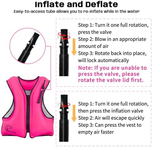 Rrtizan Inflatable Snorkel Vest for Adult, Suitable for Adult 90-220lbs - Image 3