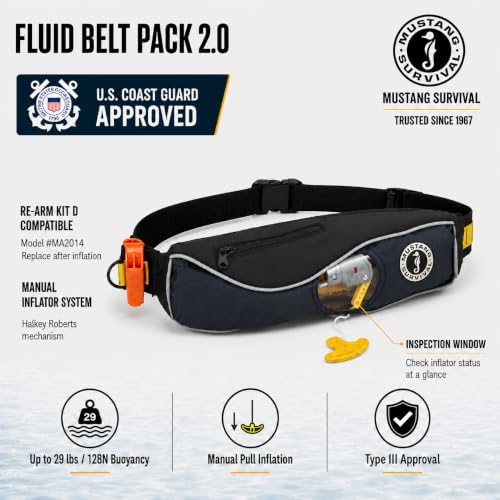 Mustang Survival Manual Inflatable PFD Belt Pack, Fluid 2.0 - Image 3