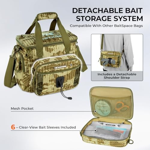 KastKing BaitSpace Tackle Bag with Removable Bait Binder, 4 Tackle Boxes - Image 6