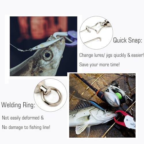 AMYSPORTS Duo Lock Snap Fishing Swivels Stainless Barrel Swivels Fishing Lure Snap Swivels Ball Bearing Swivels Fishing Tackle for Saltwater Fishing Freshwater Fishing - Image 4