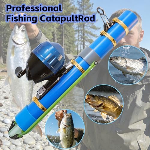 Catapult Fishing Rod, Heavy-Duty Durable Slingshot Fishing Pole for Freshwater & Saltwater, Portable Travel Lure Launcher, Great Outdoor for Anglers, - Image 2