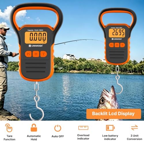 UNIWEIGH Fish Scale,Waterproof Hanging Scale with Lip Gripper,60 in Ruler - Image 6