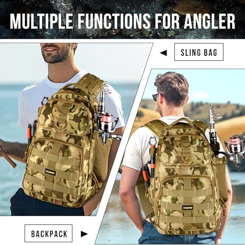 PLUSINNO Fishing Backpack with Tackle Box Fishing Gear Kit Tackle Bag - Image 6