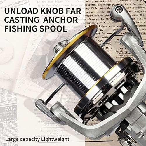 HAUT TON Spinning Reel, 6+1BB Metal Surf Fishing Reels, 55lbs Max Drag - Image 6