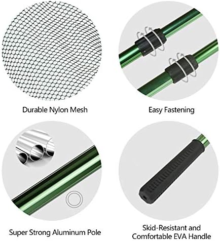 RESTCLOUD Fishing Landing Net with Telescoping Pole Handle, Fishing net Freshwater for Kids Men Women, Extend to 40-63 Inches - Image 2