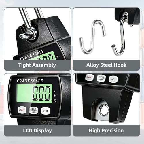Digital Hanging Scale, 1100lb/500kg Crane Scale, Handheld - Image 2