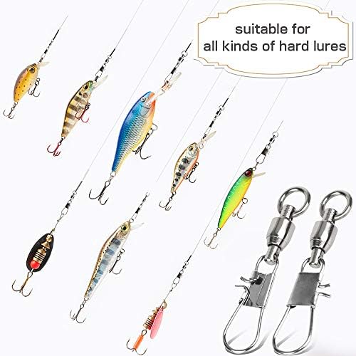 AMYSPORTS Fishing Swivels with Interlock Snap Ball Bearing Swivels Fishing Snap Swivels Saltwater Freshwater Fishing Tackle Leader Lure Jigs Line Fishing Connector - Image 6
