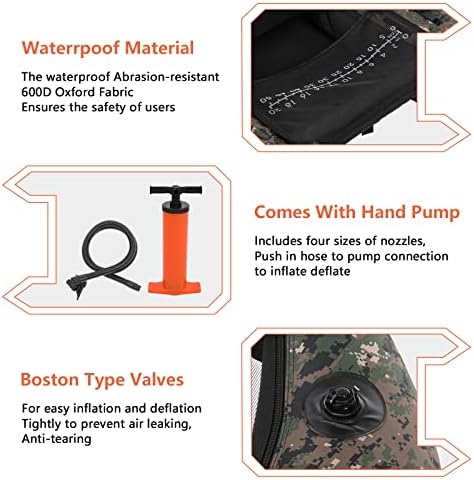 PEXMOR Inflatable Fishing Float Tube, Float Tubes for Fishing w/Rod Holder | Fish Ruler | Pump | Carry Bag | Adjustable Straps| Storage Pockets, 350LBS Capacity Fly Fishing Belly Boat - Image 4
