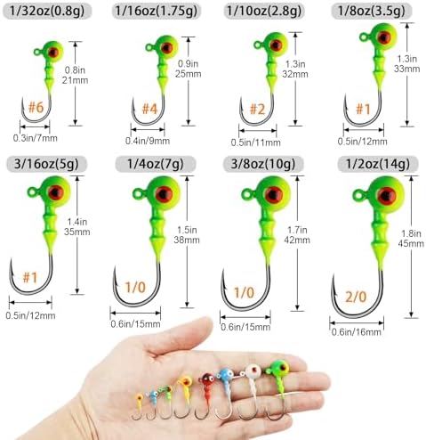 Dovesun Jig Heads for Fishing Walleye Jigs Glowing Fishing Jigs with 3D Eye - Image 4