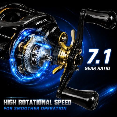 DC Baitcasting Reel with Smart Digital Brake, Anti-Backlash Fishing Reel with Signature DC Sound, Easy-Control 7.1:1 Baitcaster for Beginners & Bass Fishing - Image 6