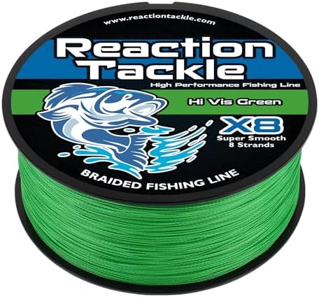 Reaction Tackle Braided Fishing Line - Pro Grade Power Performance for Saltwater or Freshwater Fish - Colored Fishing Line Braid for Extra Visibility by ReactionTackle