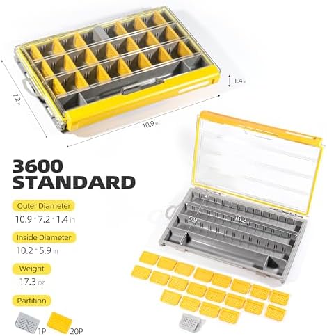 RUNCL 3600 Standard Fishing Tackle Box, Waterproof Floating Lure Storage Box with Adjustable Dividers, Clear Rust-Proof Utility Tray for Terminal Tackle, Hooks and Sinkers - Image 4