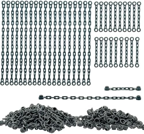 Taken All MOC Building Block Chain Links Accessories Chain Rope with End Studs Bricks Bulk Parts DIY Construction Toys Compatible with Major Brand for Kids 6Y+ (Dark Gray) by Taken+All