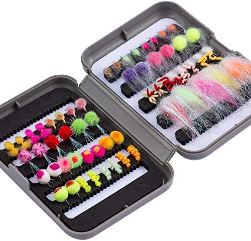 BASSDASH Fly Fishing Flies Kit Fly Assortment Trout Bass Fishing with Fly Box with Dry/Wet Flies, Nymphs, Streamers, Popper by Bassdash