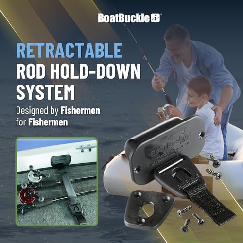 BoatBuckle 24-Inch Self-Retracting Fishing Rod Holder for Boat - Image 7
