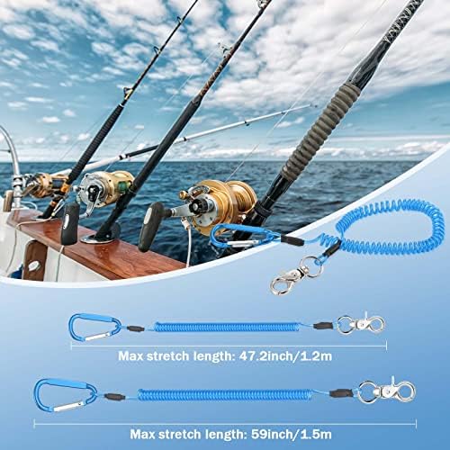 Woanger Coiled Lanyard for Tools Steel Wire Retractable,Red, Green, Blue - Image 2