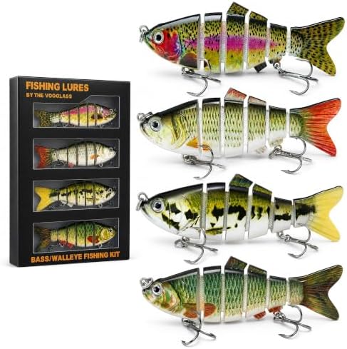 VOOGLASS 4PCS Fishing Lures Kit Hard Baits for Bass Pike Walleye by VOOGLASS