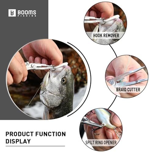 Booms Fishing H01 Small Fishing Pliers Scissors Braid Cutters Stainless Steel Fishing Tools Split Ring Pliers Hook Remover - Image 2