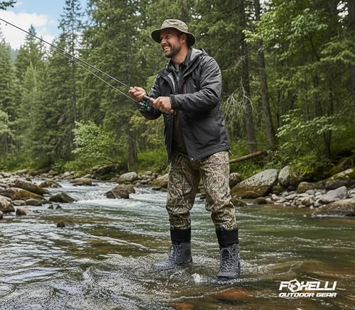 Foxelli Wading Boots – Lightweight Fly Fishing Boots for Men, Rubber Sole Wading Shoes - Image 2