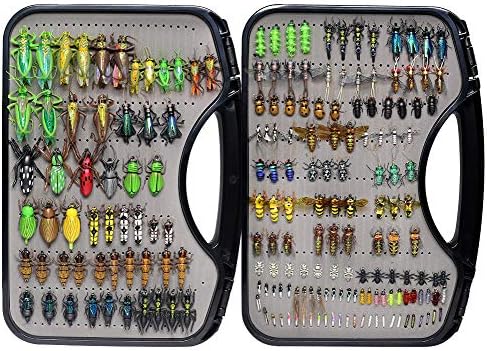 YZD Trout Fly Fishing Flies Collection 194/118/69 Premium Flies Dry Wet Nymph Streamers Fly Assortment with Fly Box Flyfishing Flys Lures Kits by YZD